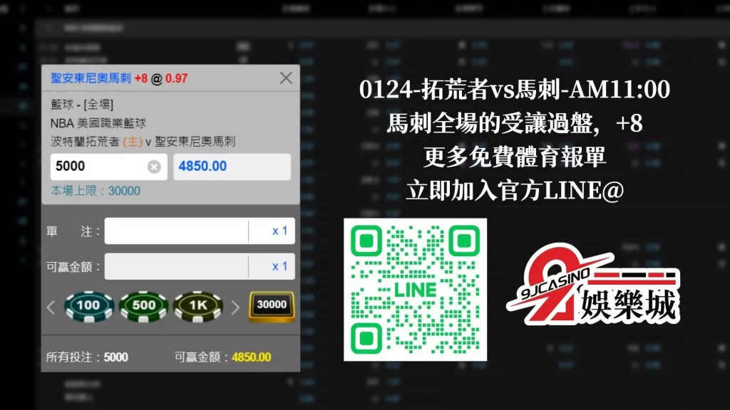 NBA賽前分析-0124-拓荒者vs馬刺-AM1100-9J娛樂城