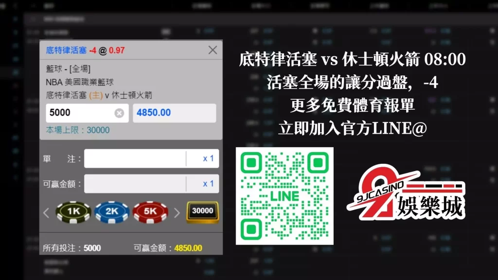 nba賭盤分析-0129 底特律活塞 vs 休士頓火箭 -9J娛樂城
